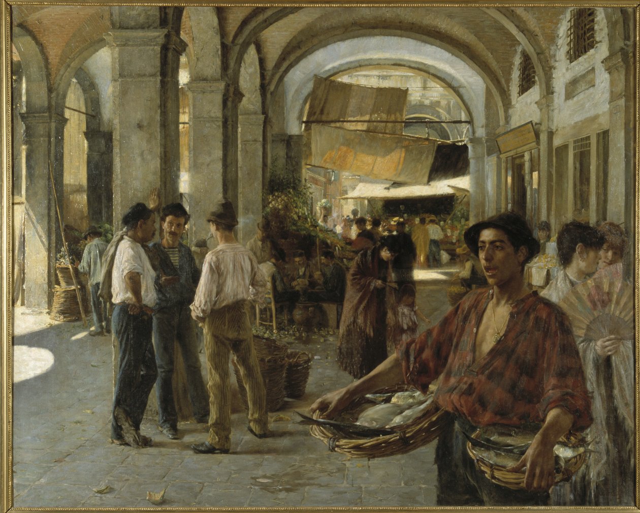 A Venetian Covered Market by Oscar Gustaf Bjorck