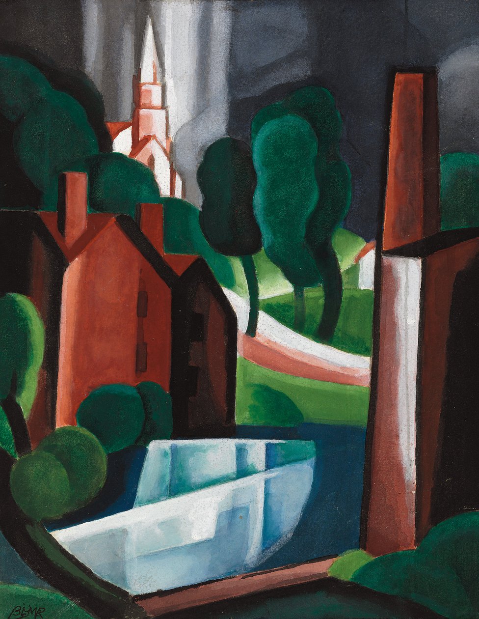 New Hampshire Town by Oscar Florianus Bluemner