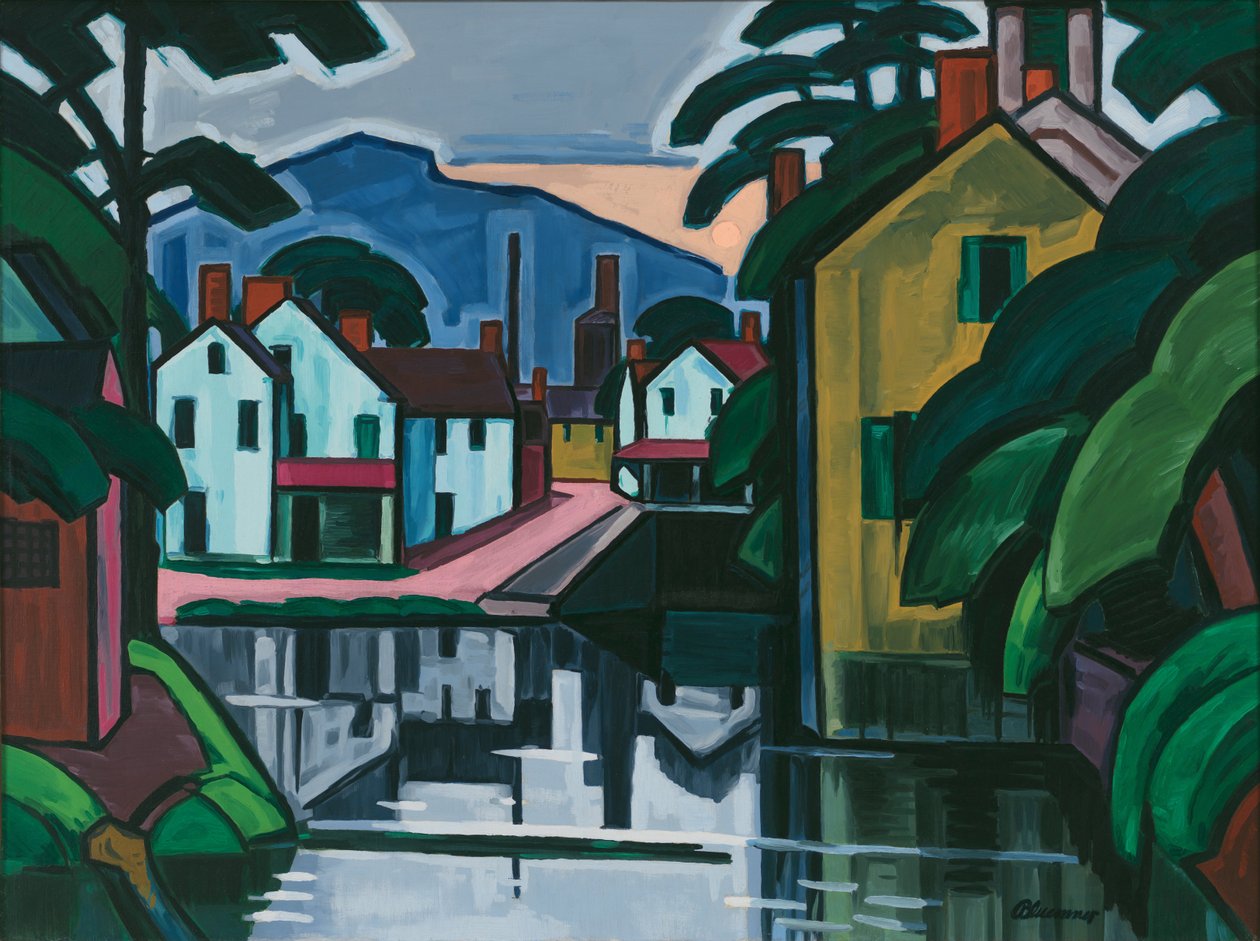 Old Canal Port by Oscar Florianus Bluemner