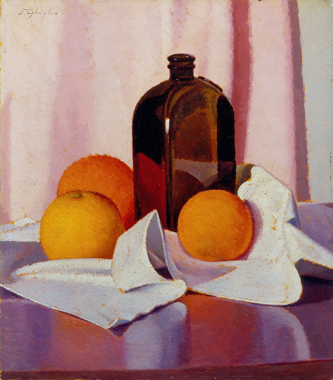 Oranges and bottle, c.1930-40 by Oscar Ghiglia