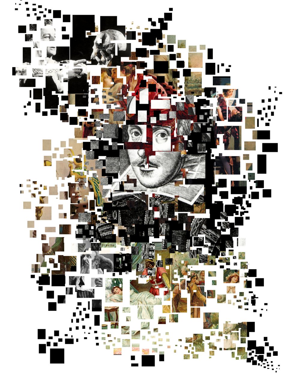 Collage of William Shakespeare by Oscar Vila Nieto
