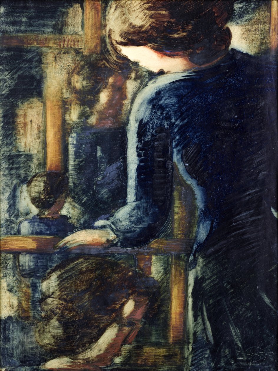 Three Girls (and a Head in Profile) by Oskar Schlemmer