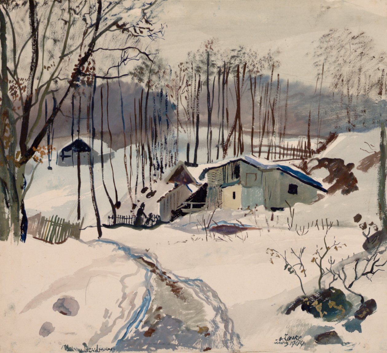 Winter Landscape in Pressbaum by Oskar Laske
