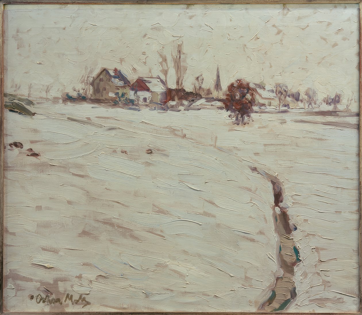 Snowy Landscape near Grafrath by Oskar Moll