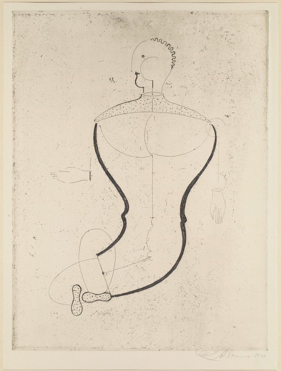 Abstract figure to the left by Oskar Schlemmer