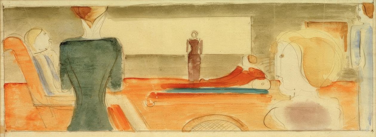 Interior with Six Figures I by Oskar Schlemmer