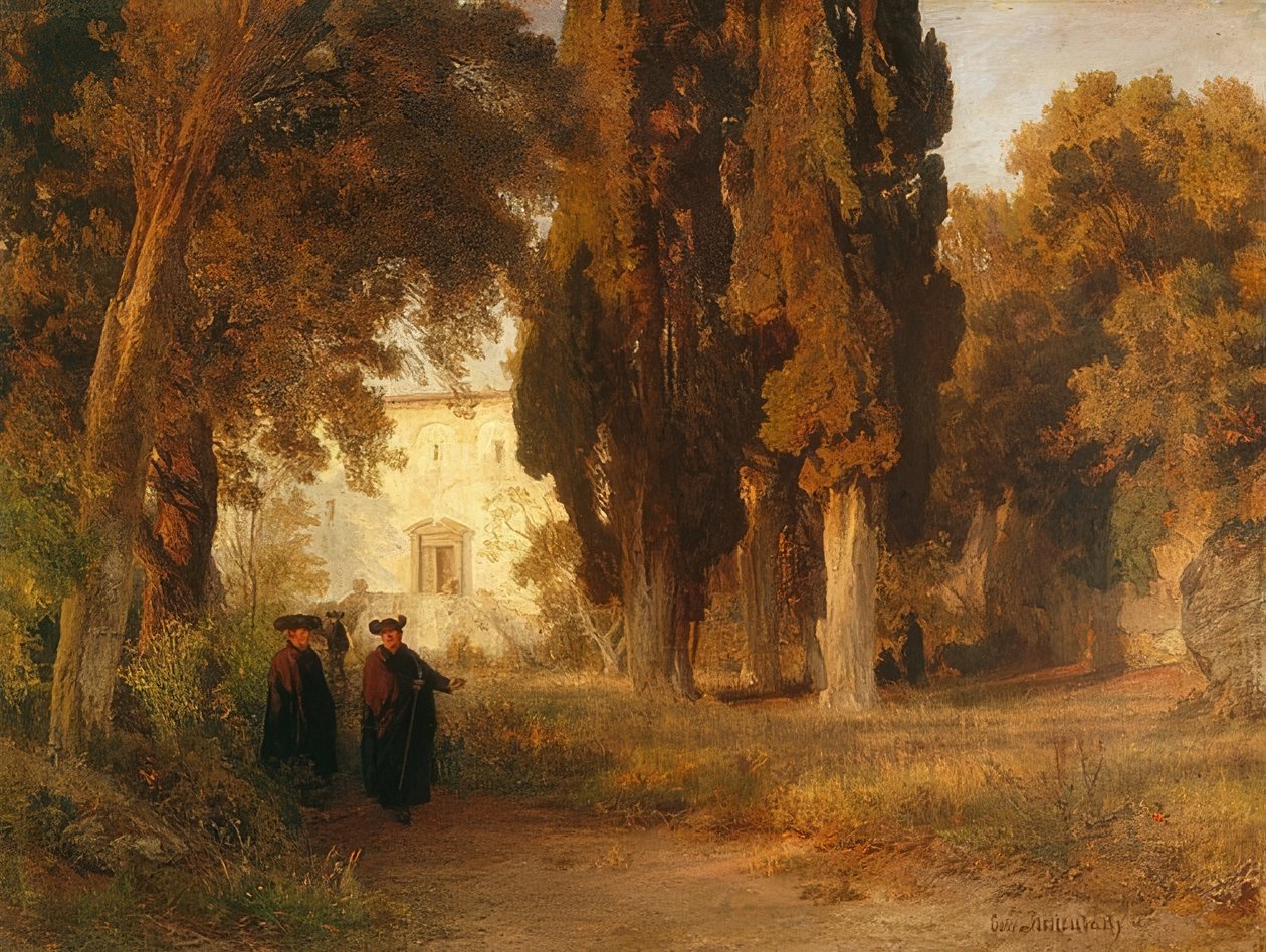 The Monastery Garden. After 1857 by Oswald Achenbach