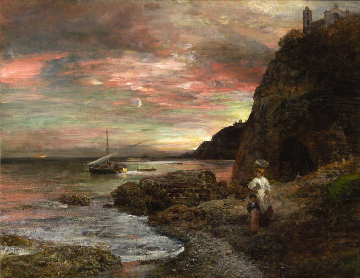 Evening Sun at Posillipo by Oswald Achenbach