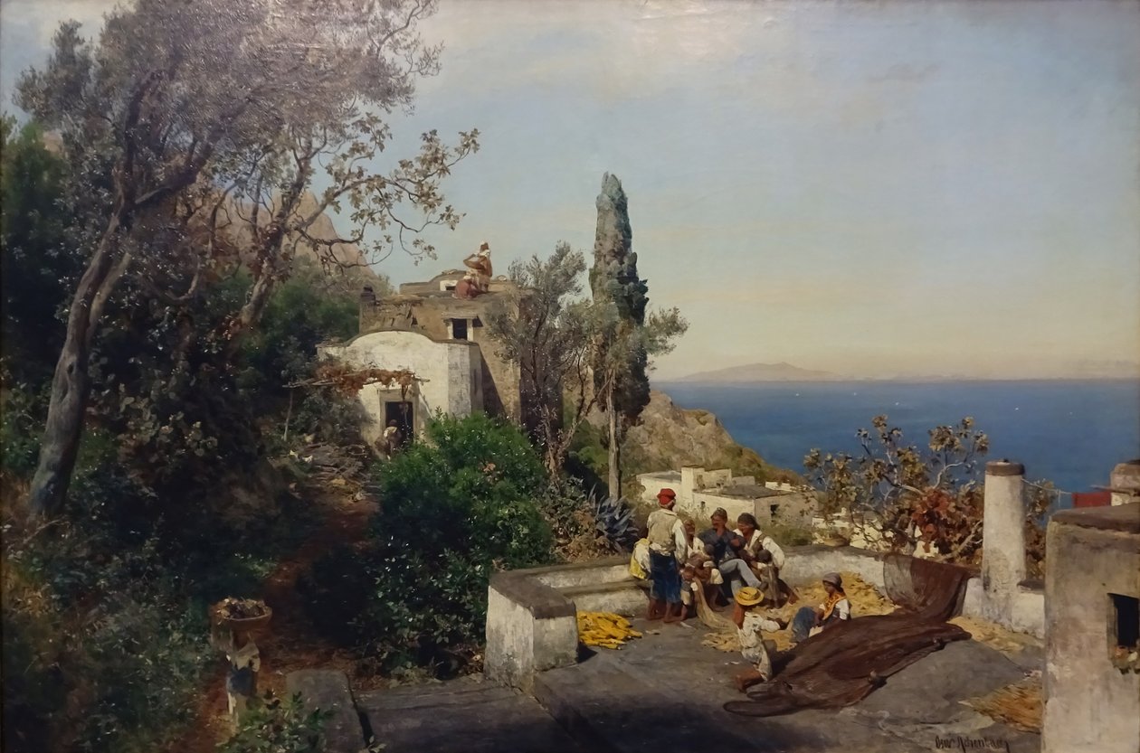 View over the Bay of Naples by Oswald Achenbach