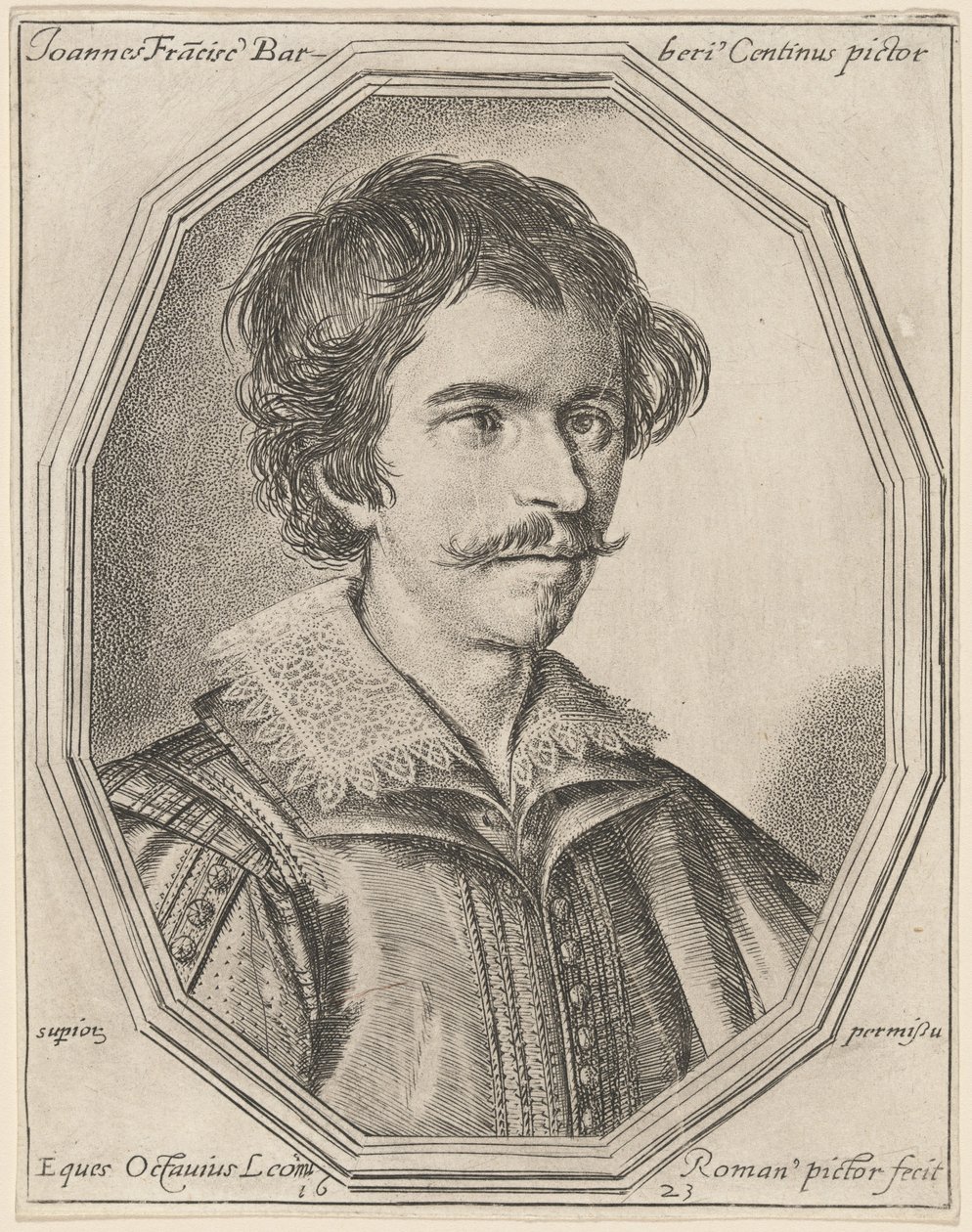 Giovanni Francesco Barbieri, called Guercino by Ottavio Leoni