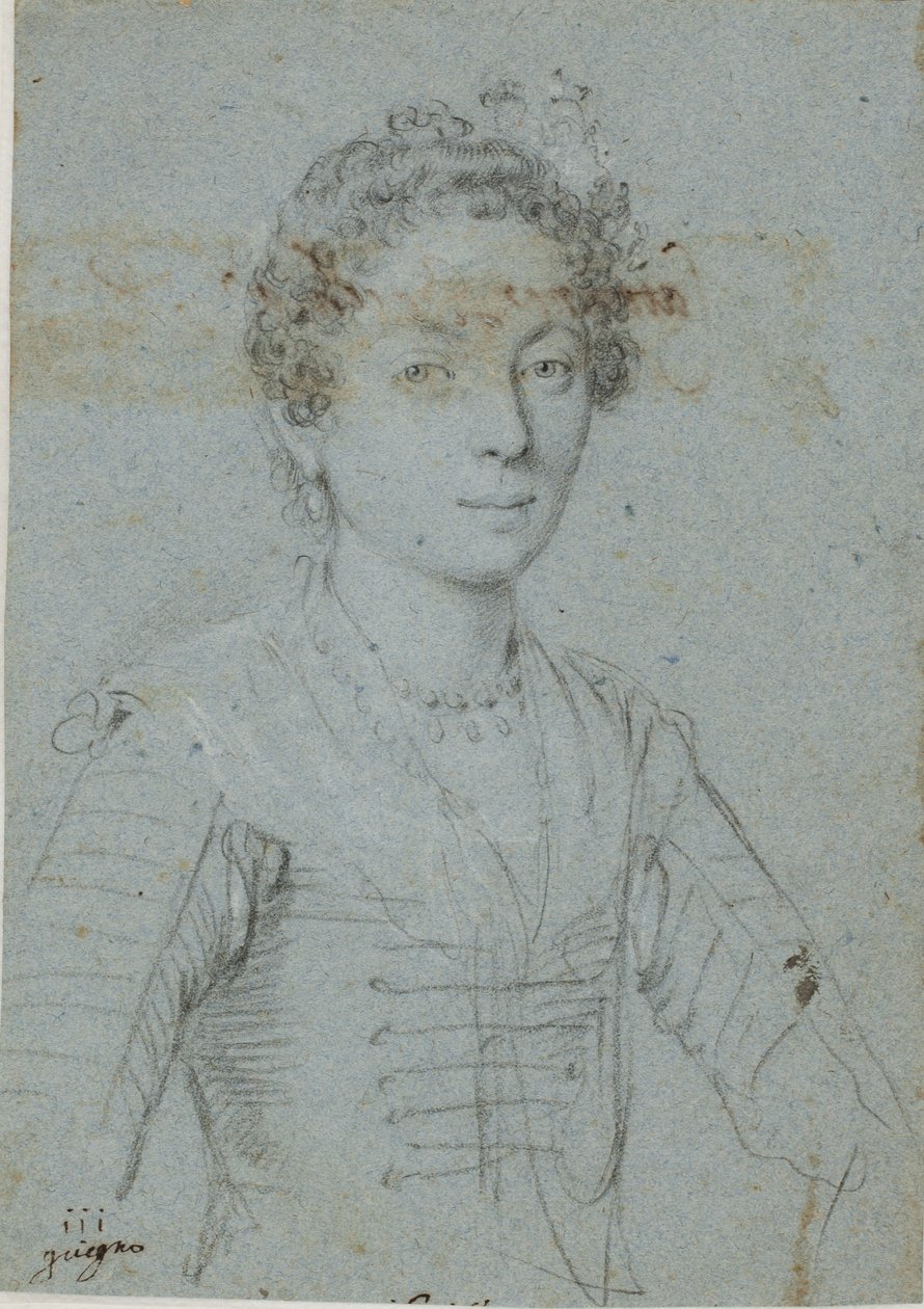 Portrait of a Woman, Half-Length by Ottavio Mario Leoni