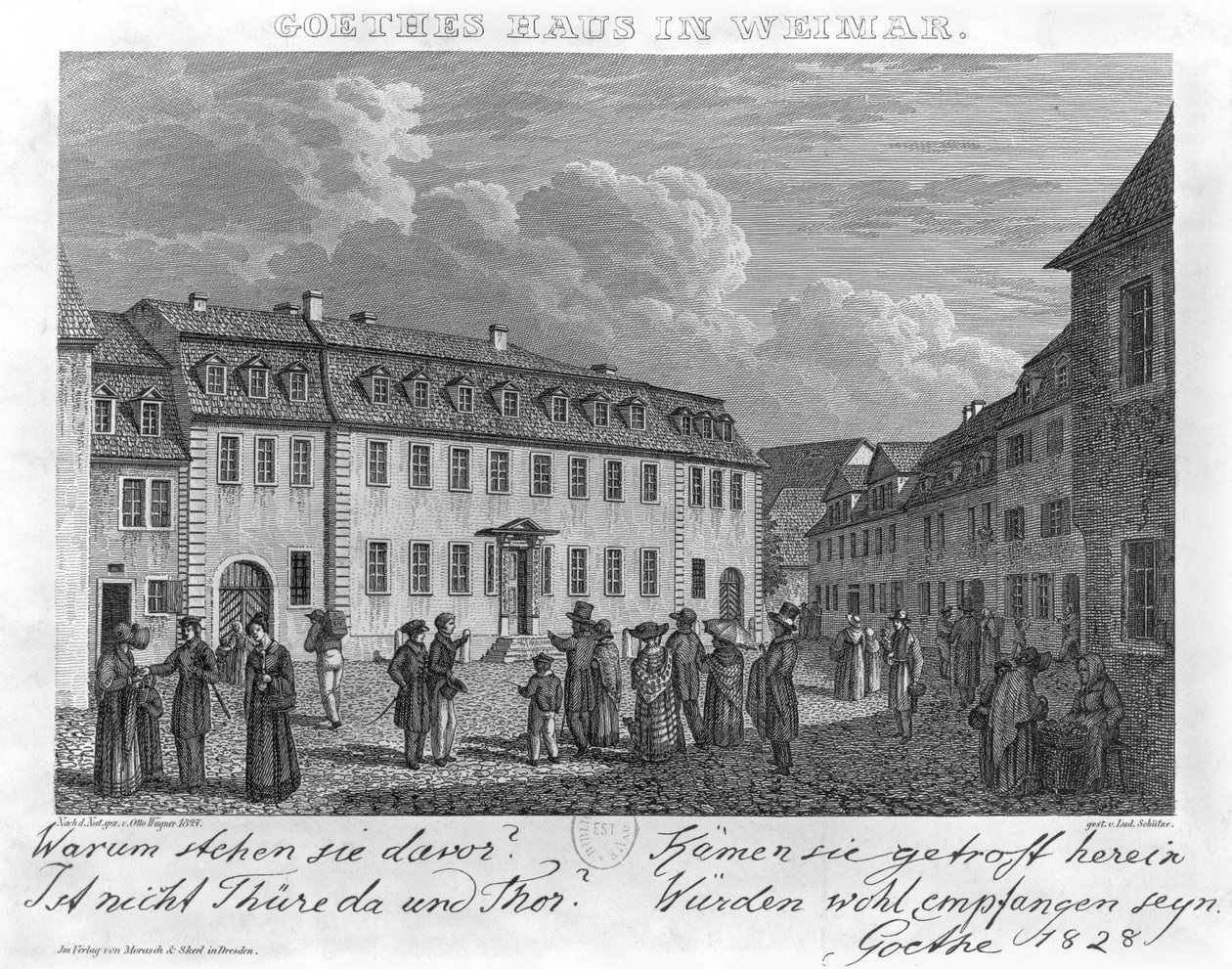 The House of Johann Wolfgang von Goethe in Weimar (engraved by Ludwig Schutze) by Otto Wagner