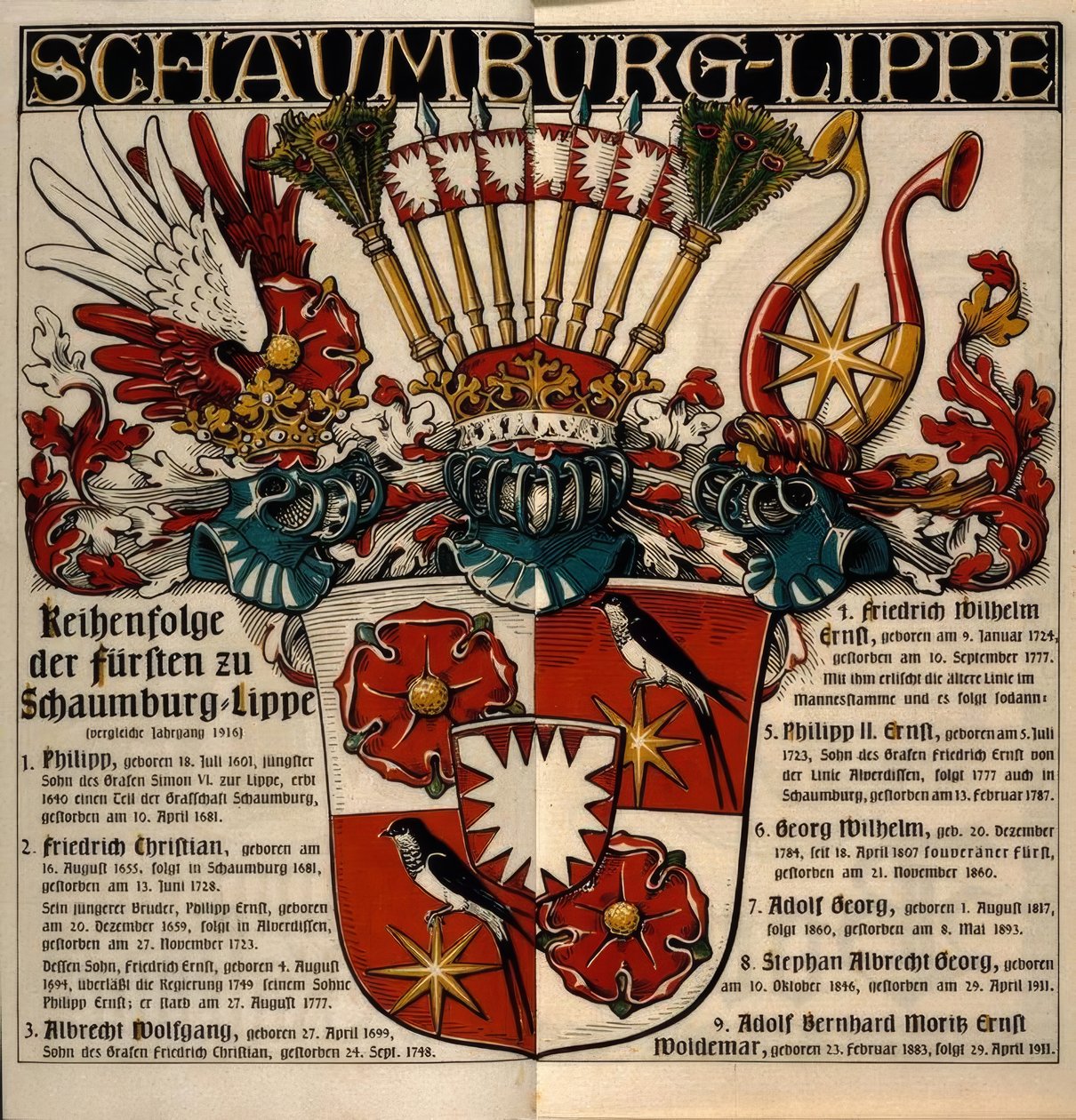 Schaumburg-Lippe. Line of the Princes of Schaumburg-Lippe by Otto Hupp