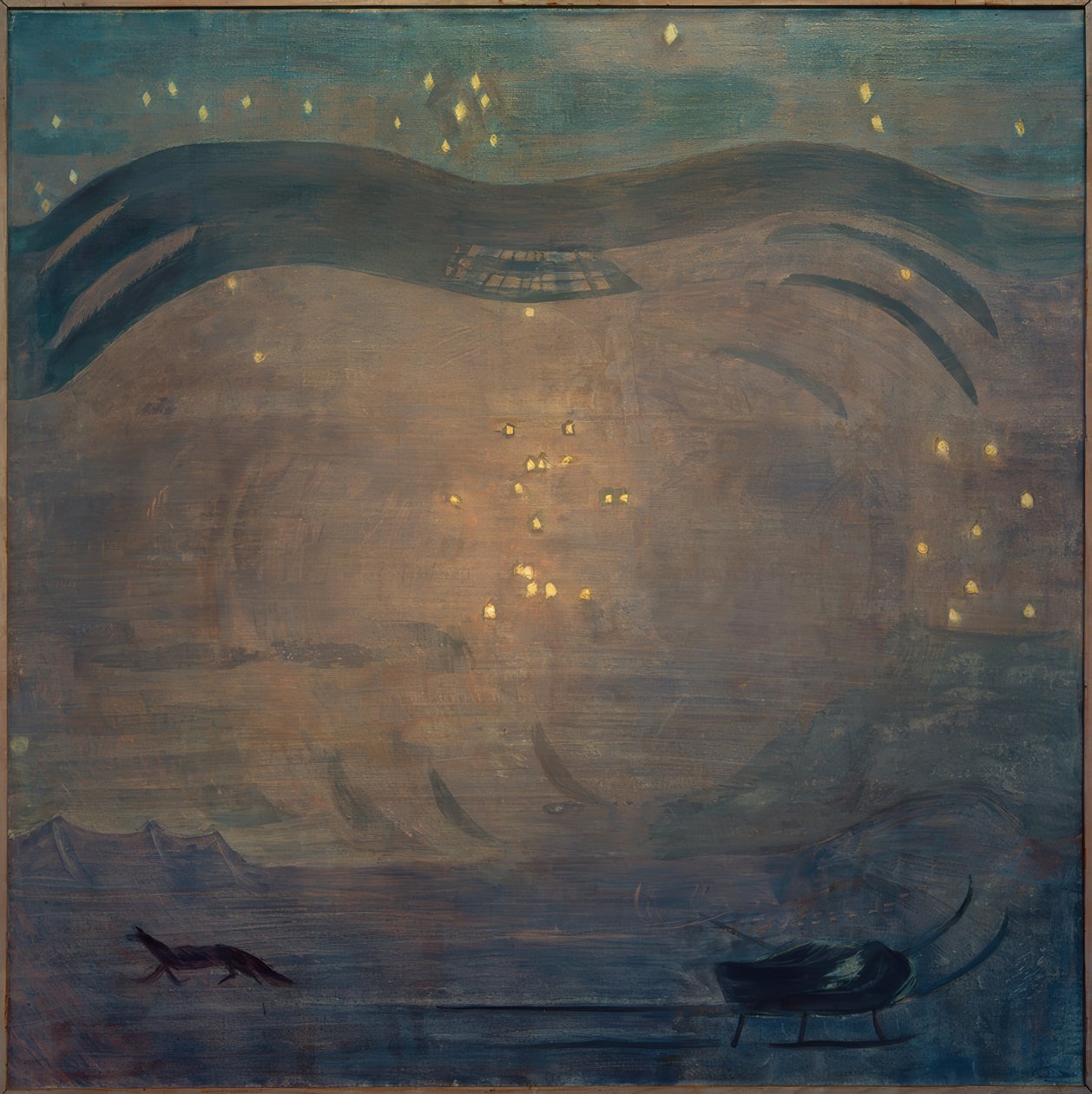 Starry Landscape with Mountain Peak by Otto Meyer Amden