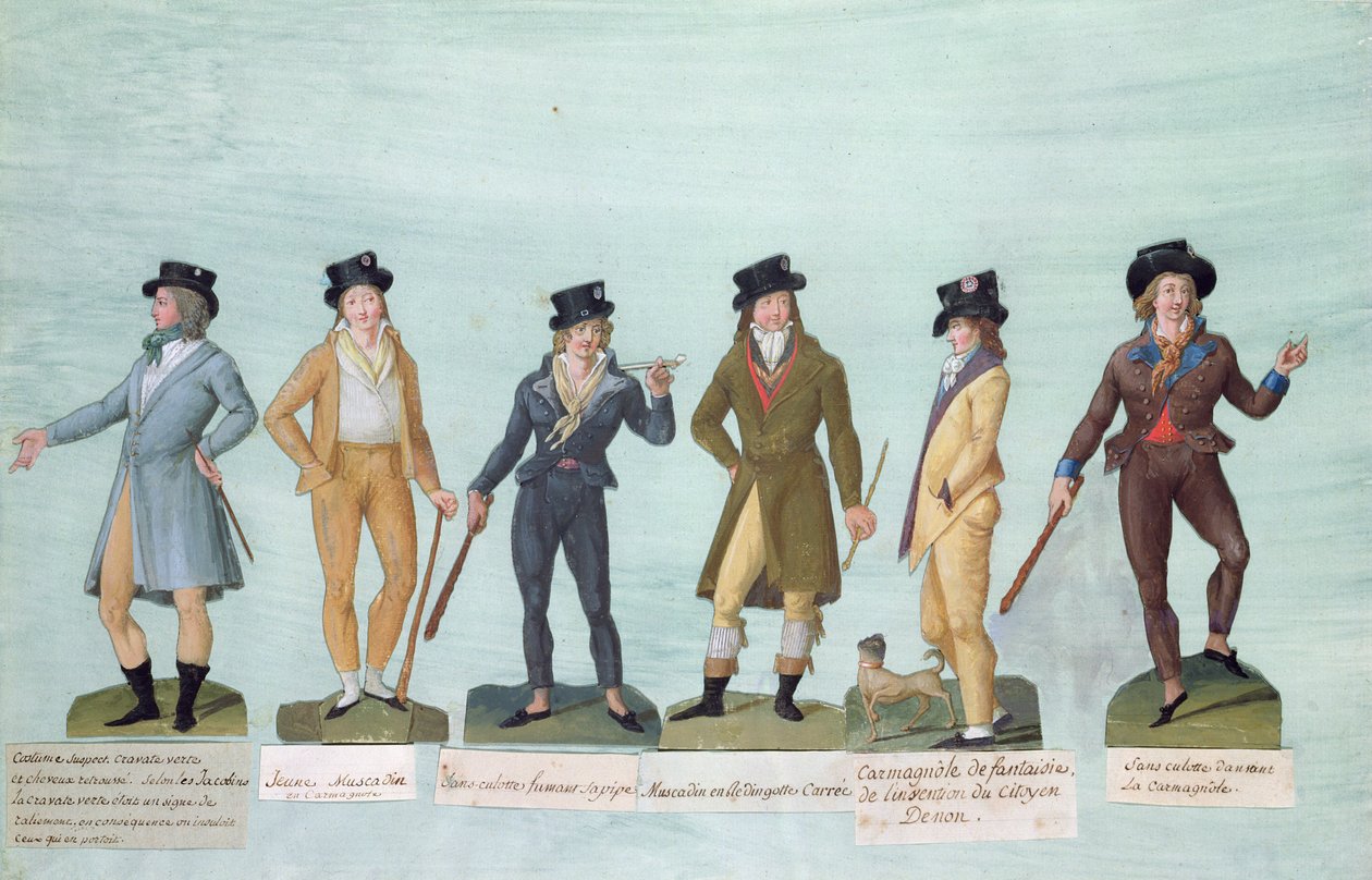 Fashionable Dress for Men during the Period of the French Revolution by P. A. and J.B. Lesueur