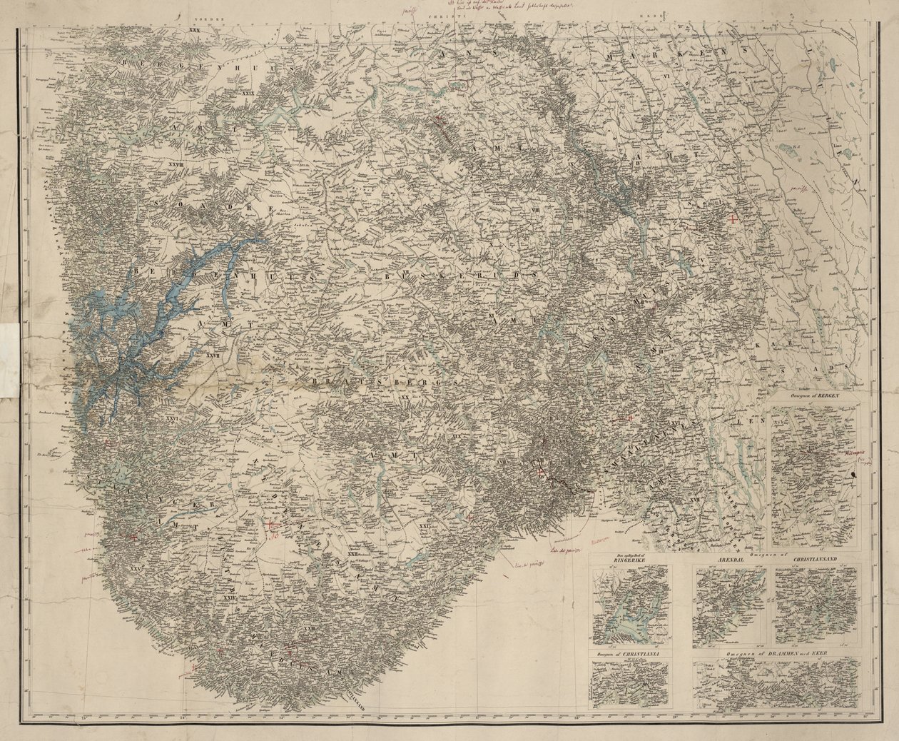 Map of Southern Norway, No Title by P.A. Munch