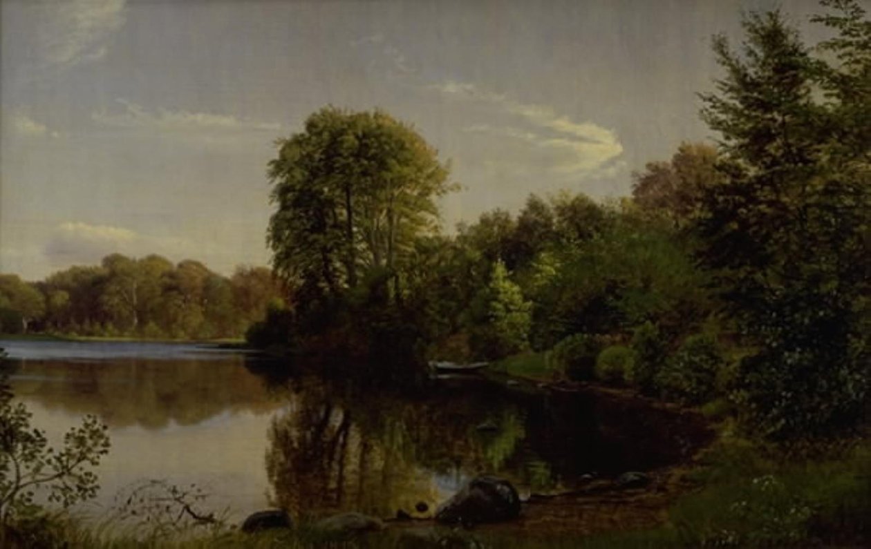 Evening at Bondedammen in Hellebæk by P.C. Skovgaard