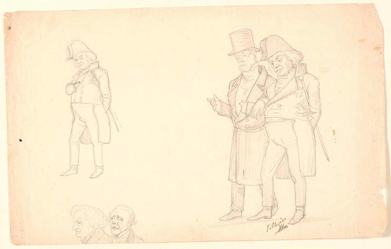 Caricature of the Ørsted Brothers by P.C. Skovgaard