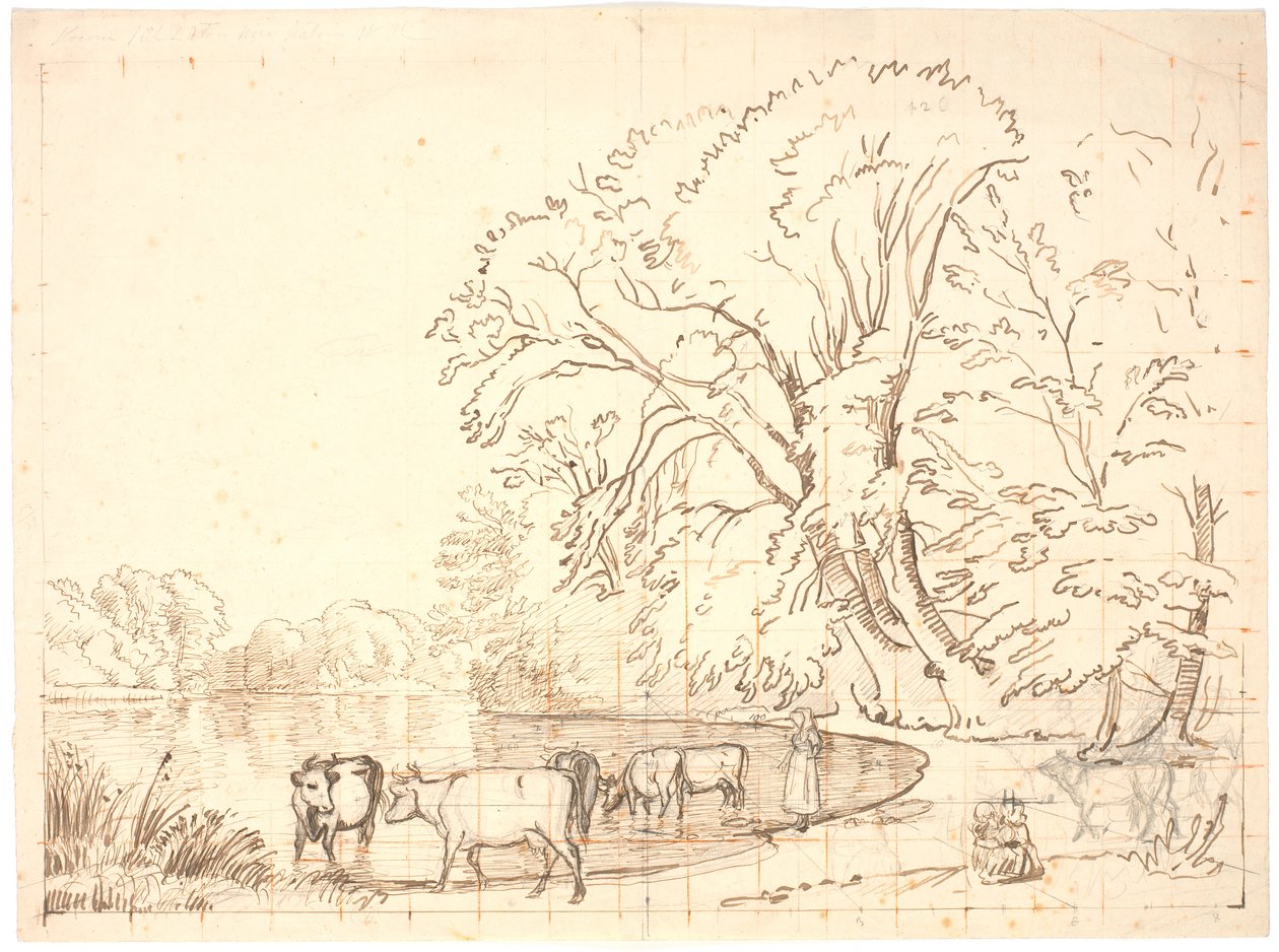 Cows by a Forest Lake by P.C. Skovgaard