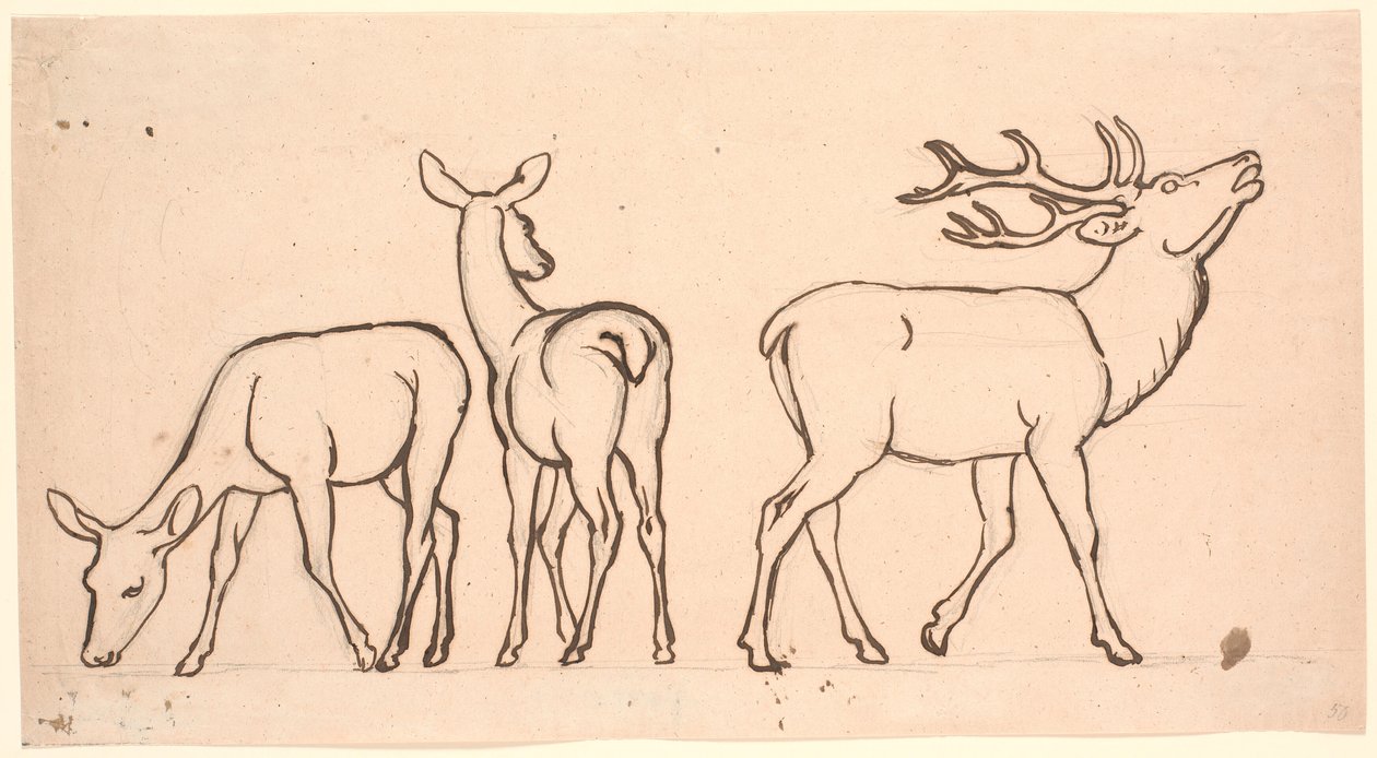 Red Deer and Two Hinds by P.C. Skovgaard