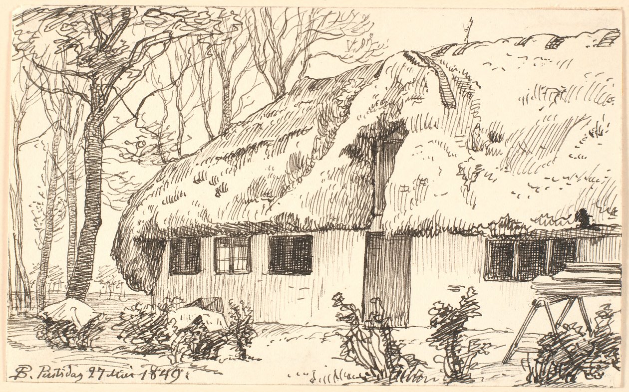 Thatched Farmhouse on Læsø by P.C. Skovgaard