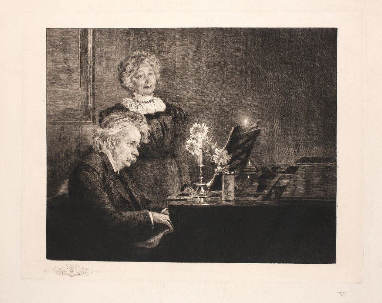 Edvard and Nina Grieg at the Piano by Peder Severin Krøyer