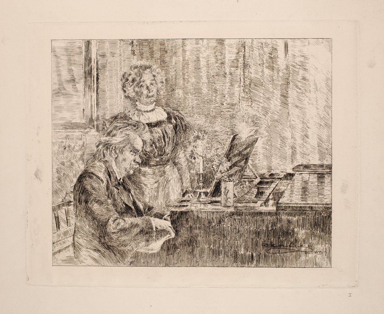 Edvard and Nina Grieg at the Piano by Peder Severin Krøyer