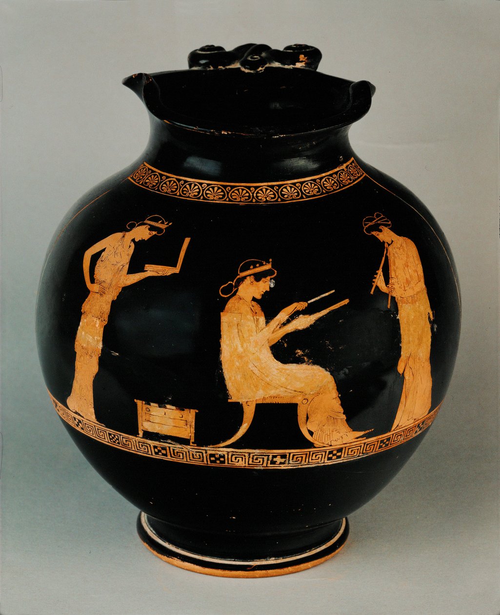 Three Muses. Red-Figured Oenochoe by Painter Methyse