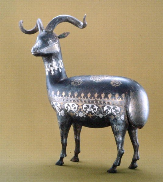 Damascene Ware Goat by Pakistani School