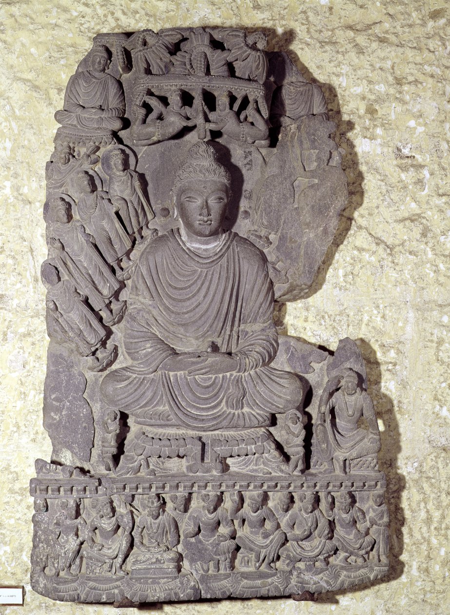 Seated Buddha in meditation by Pakistani School