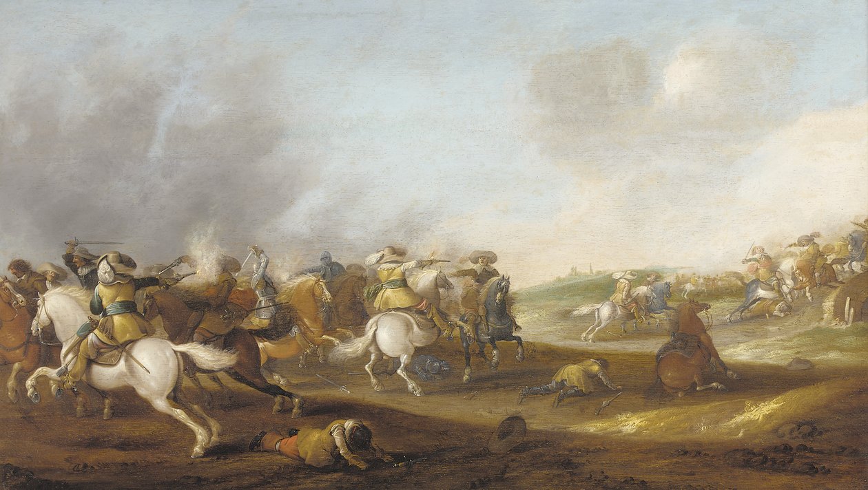 A Cavalry Skirmish by Palamedes Palamedesz