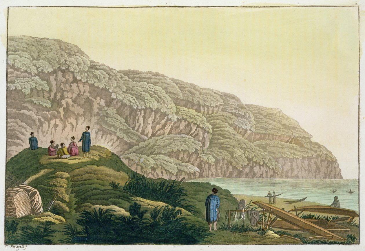 Captain Cook in Alaska during his voyage by Paolo Fumagalli