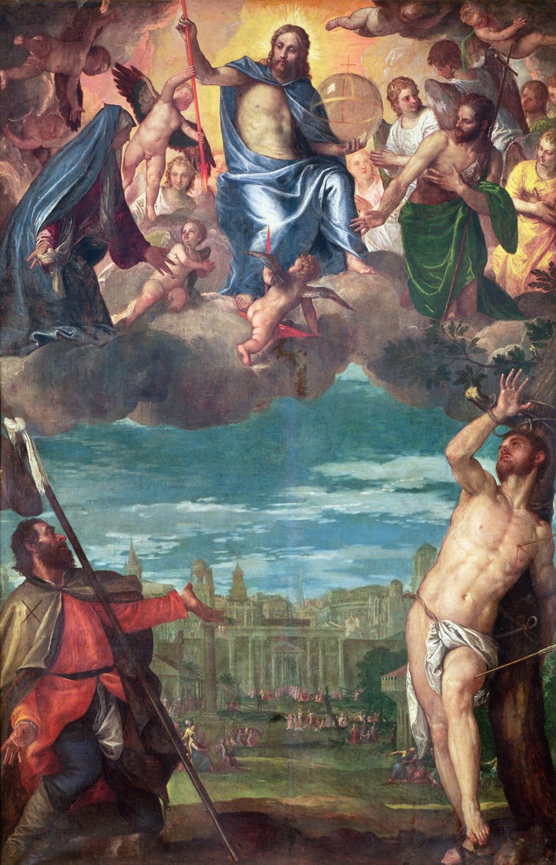 Christ Arresting the Plague with the Prayers of the Virgin, St. Rocco and St. Sebastian by Paolo Veronese