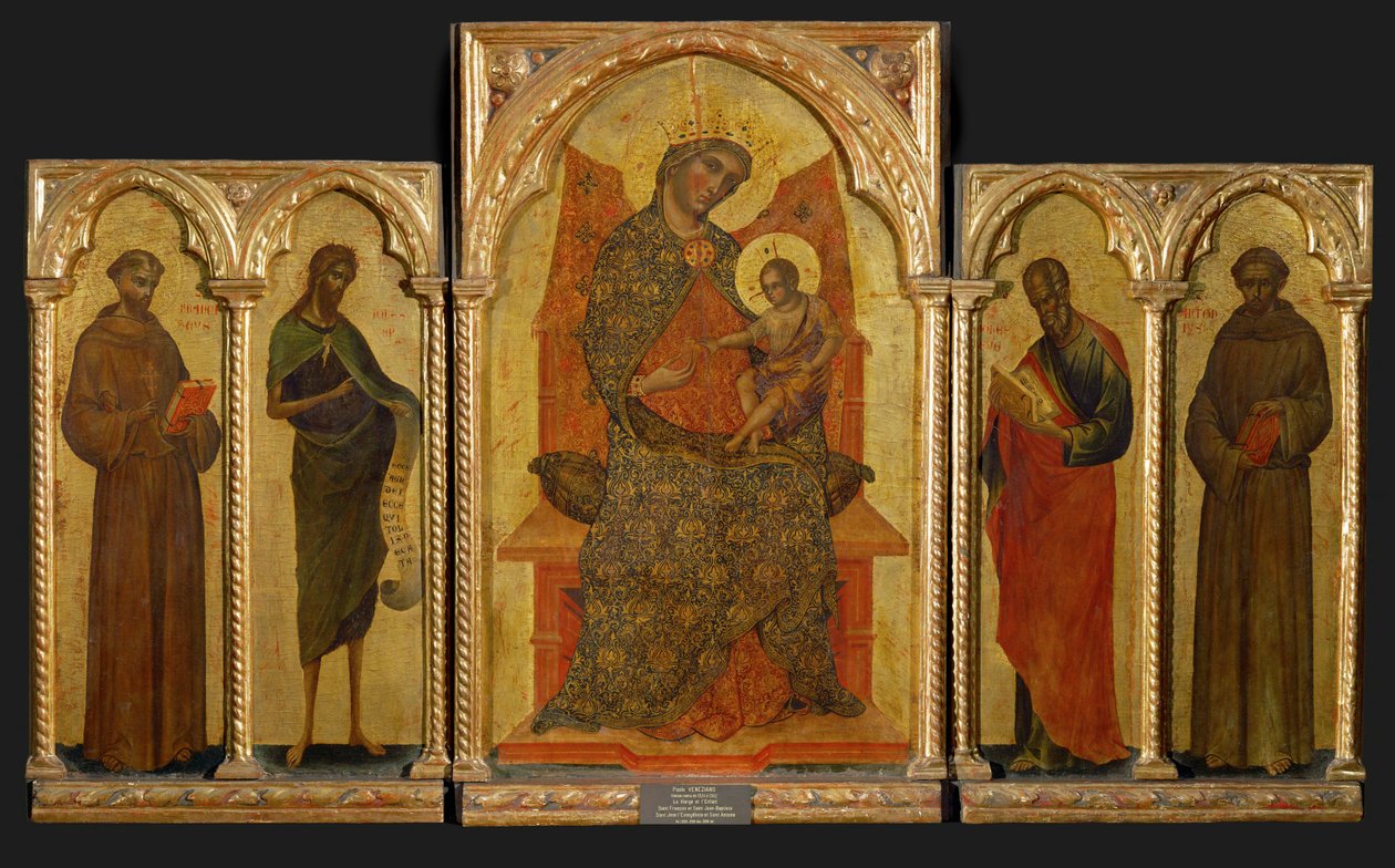 Polyptych. Center Panel: Madonna and Child by Paolo Veneziano