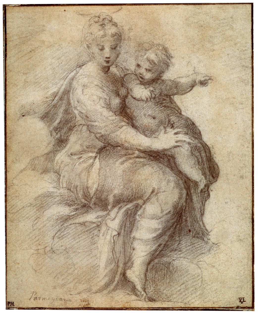 Madonna and Child on the Clouds by Parmigianino