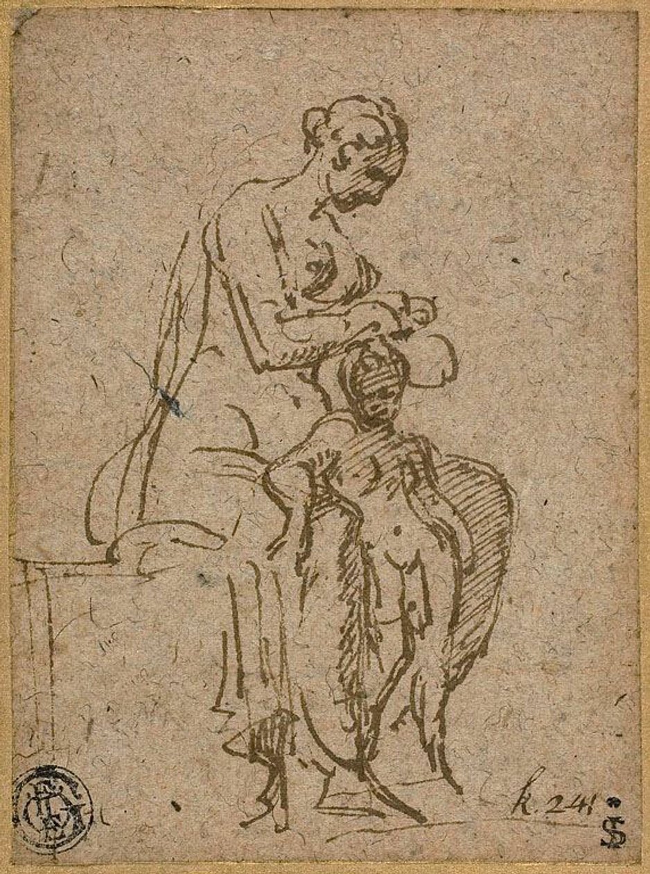 Woman Delousing a Child by Parmigianino