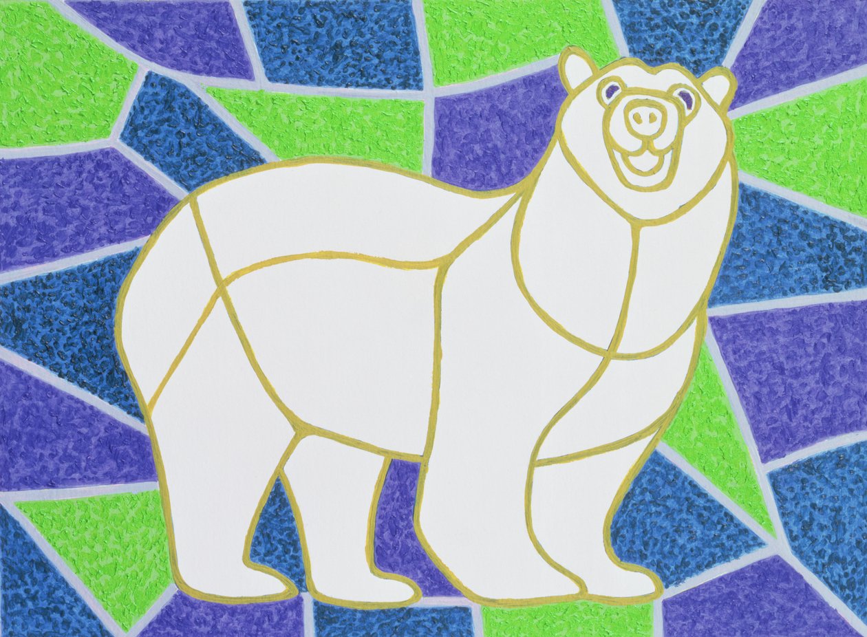 Polar Bear on Stained Glass by Pat Scott