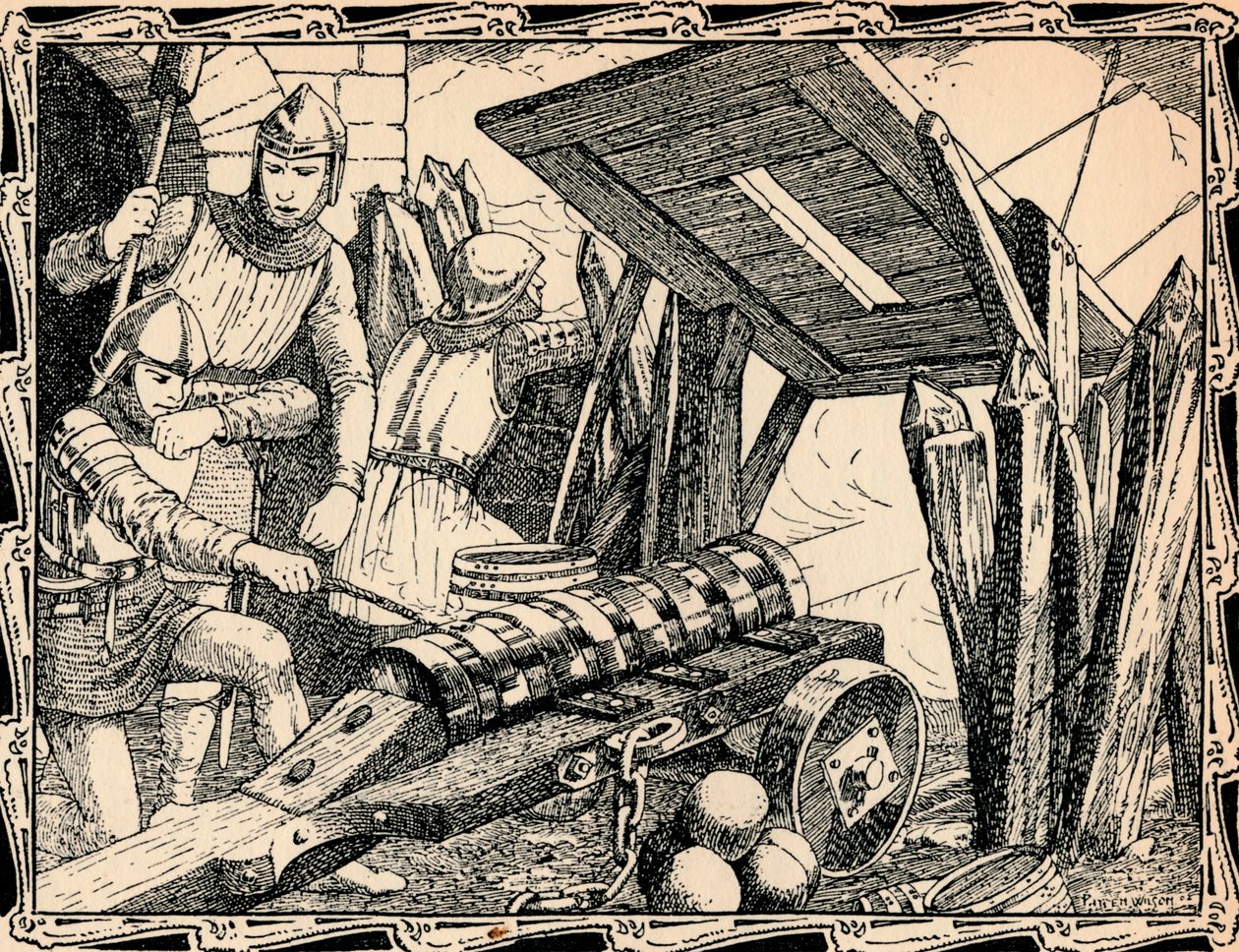 The First Cannon at Crecy by Patten Wilson