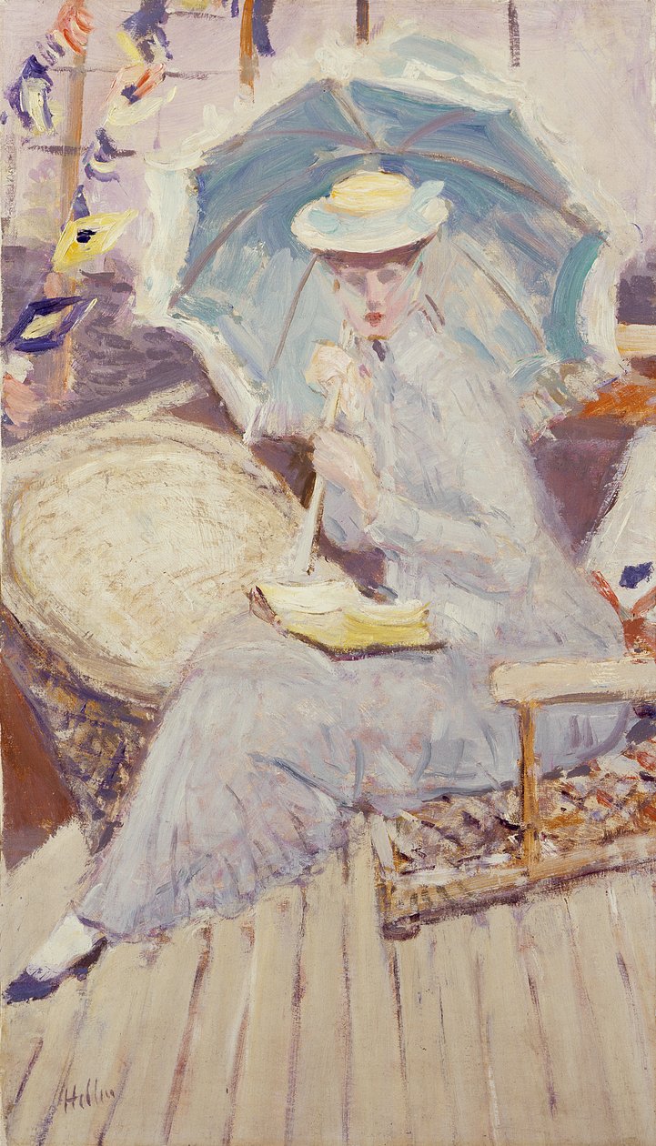 Portrait of Miss Stuart Taylor on Board the Yacht Etoile by Paul Cesar Helleu