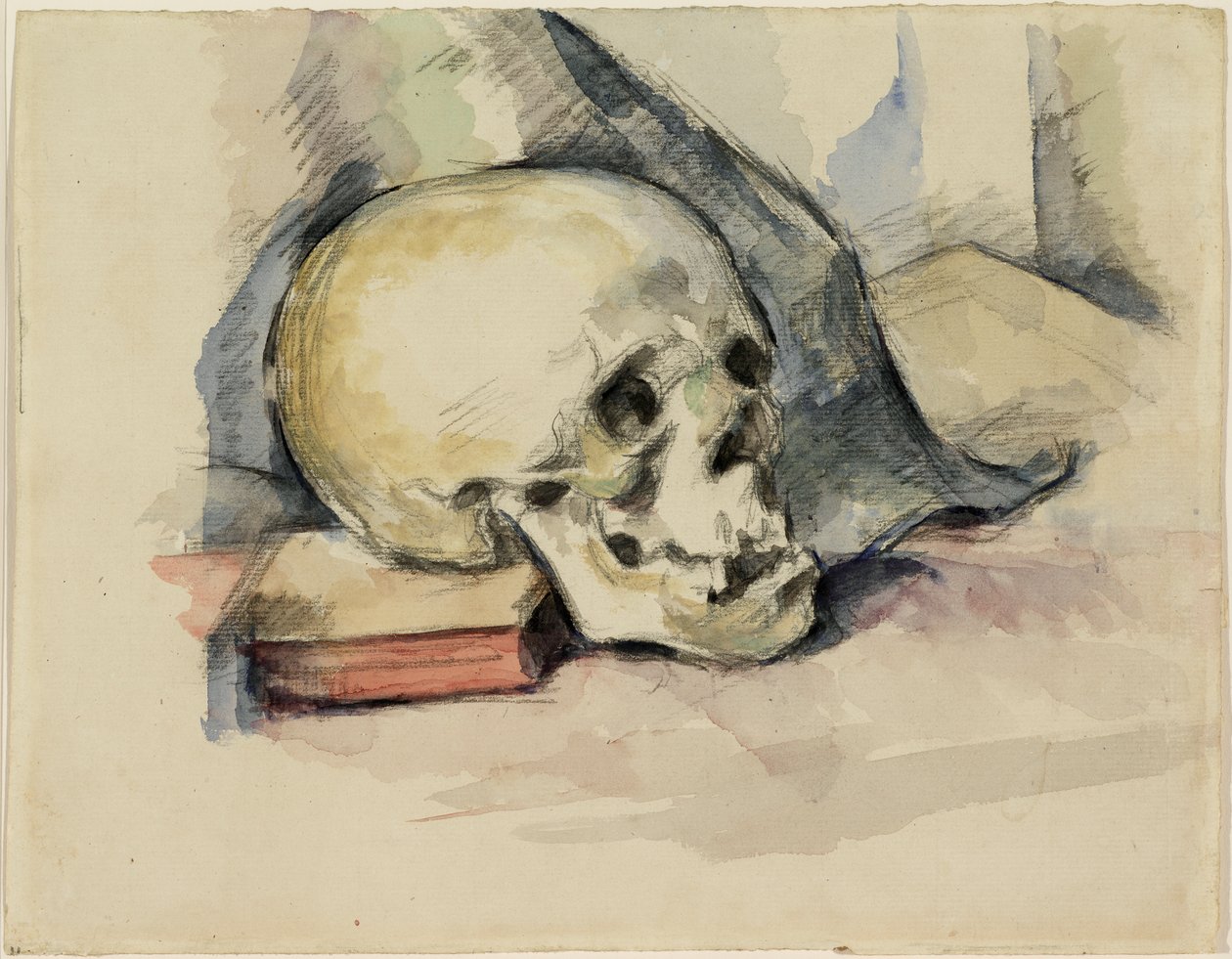 Skull and Book, c.1885 by Paul Cézanne