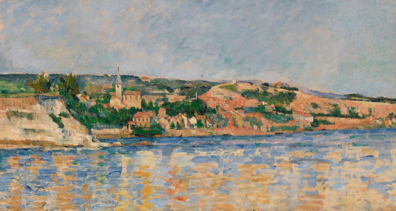 Village at the Waters Edge, c.1876 by Paul Cézanne