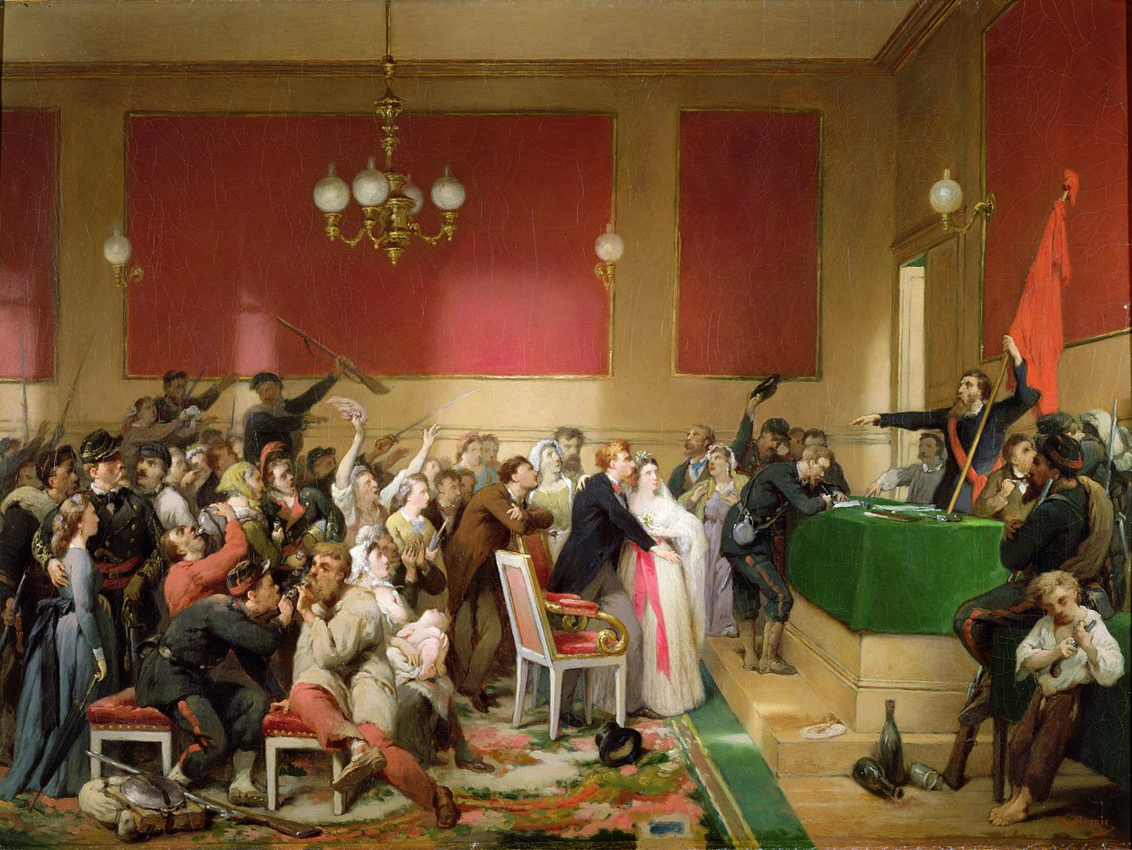 A Wedding under the Commune of Paris of 1871 by Paul Felix Guerie