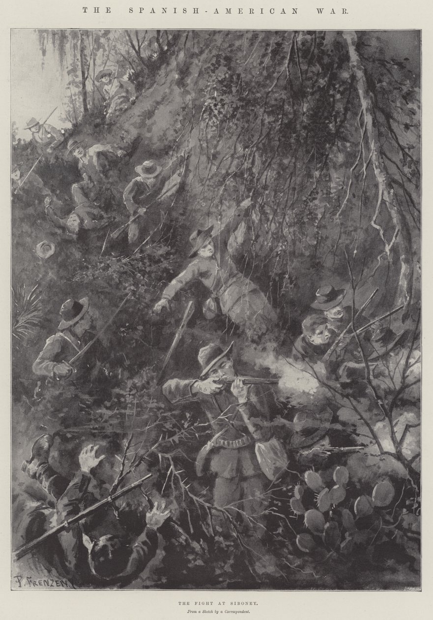 The Spanish-American War, the Fight at Siboney by Paul Frenzeny