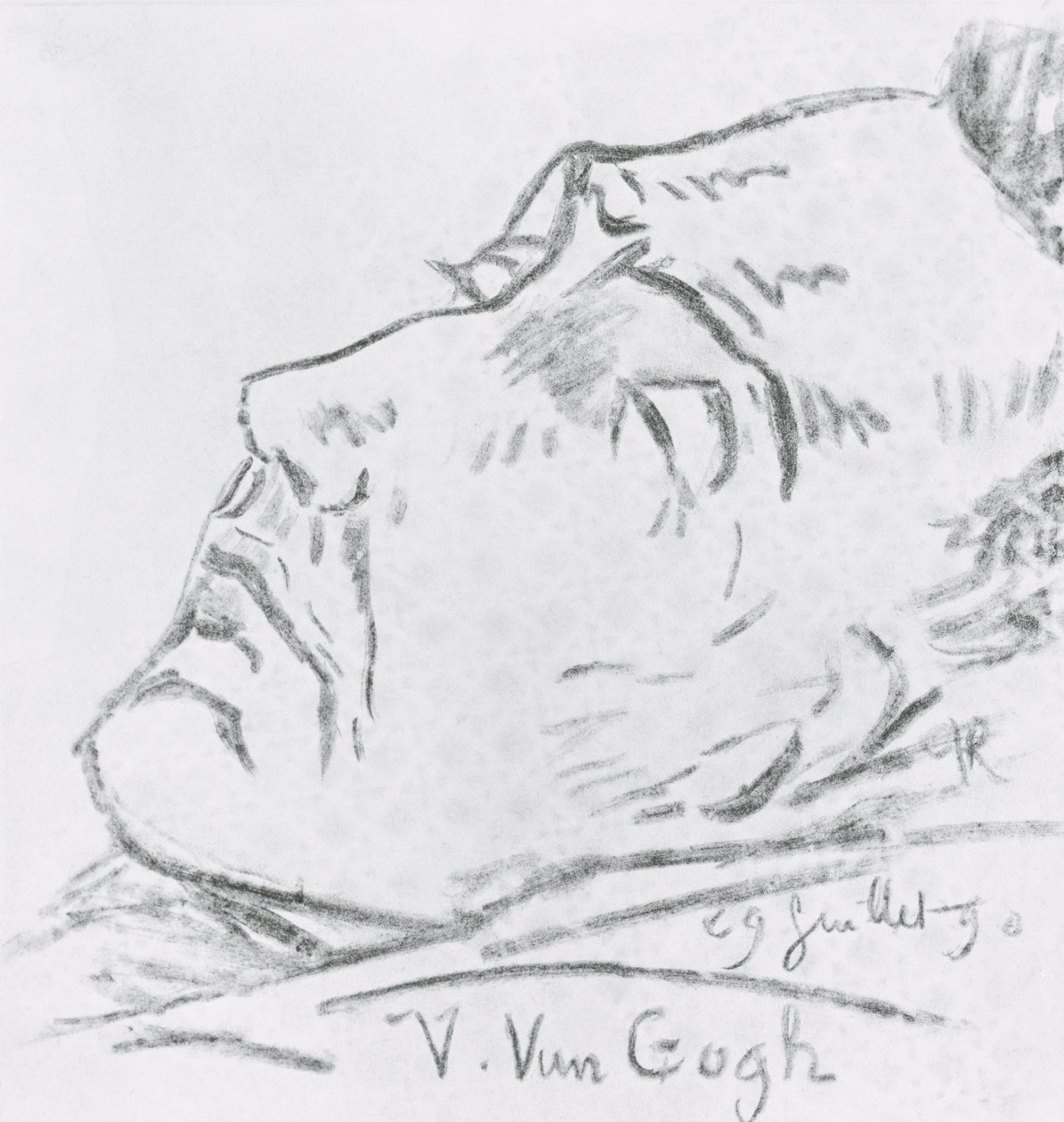 Portrait of Vincent Van Gogh on His Deathbed, 29 July 1890 by Paul Gachet
