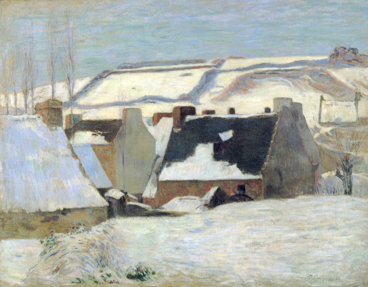 Breton Village in the Snow by Paul Gauguin