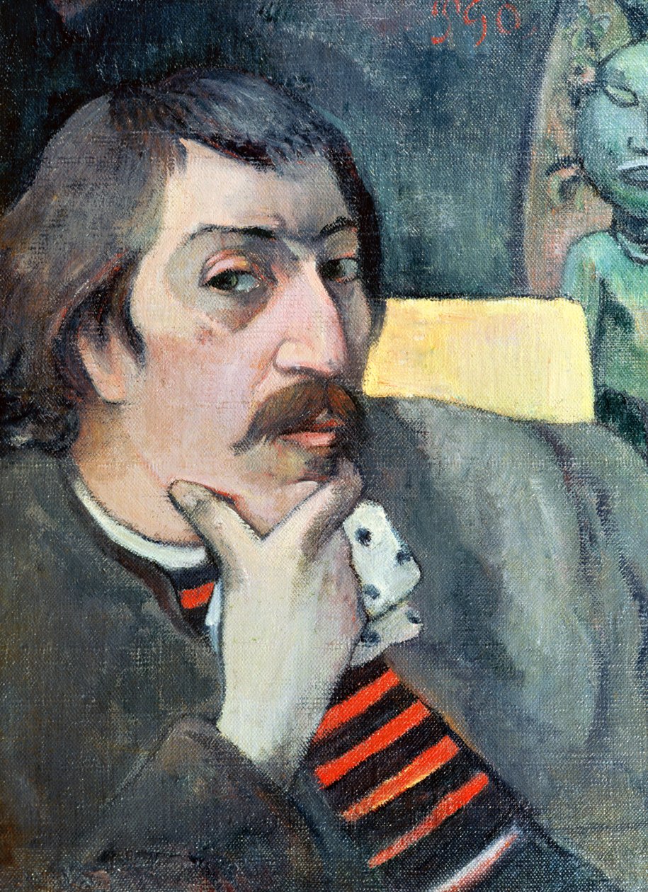 Portrait of the Artist with the Idol, c.1893 by Paul Gauguin