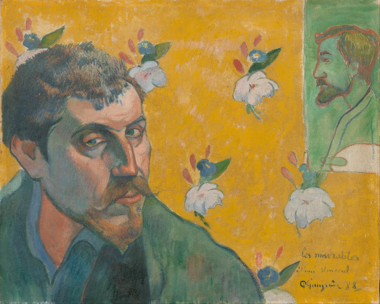 Self-Portrait with Portrait of Bernard by Paul Gauguin