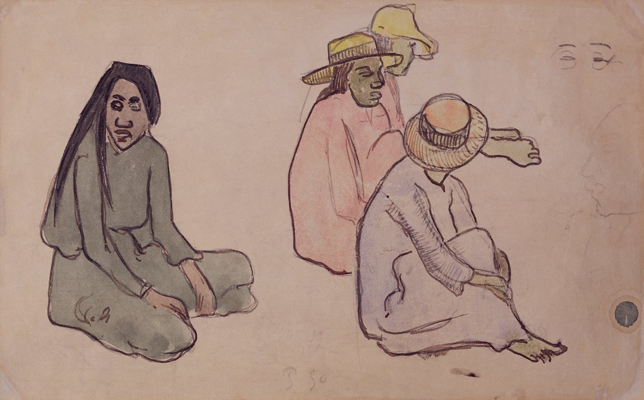 Study of Tahitians by Paul Gauguin
