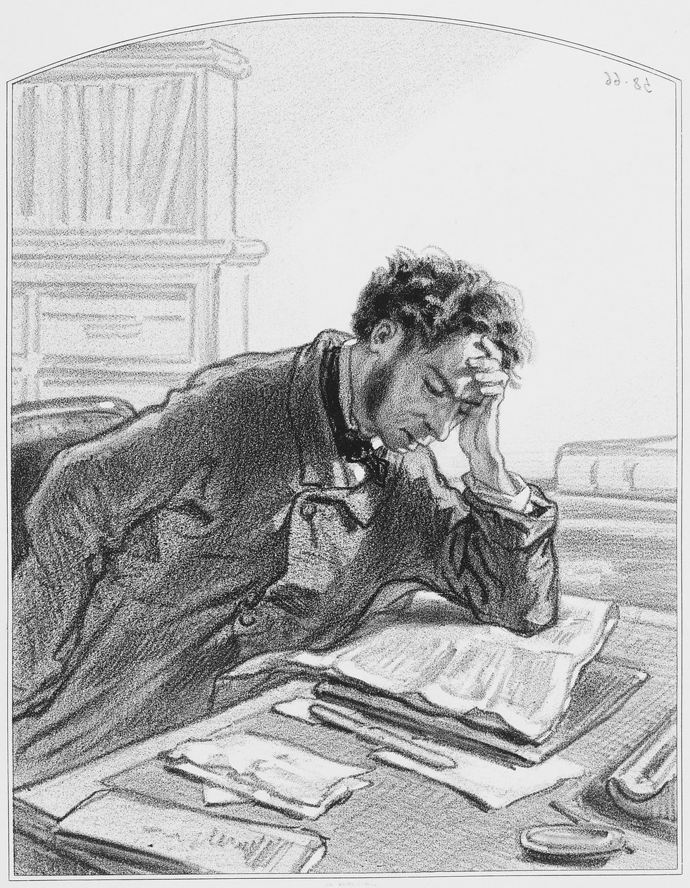 Mon Journal, Plate 2 from Les Toquades by Paul Gavarni