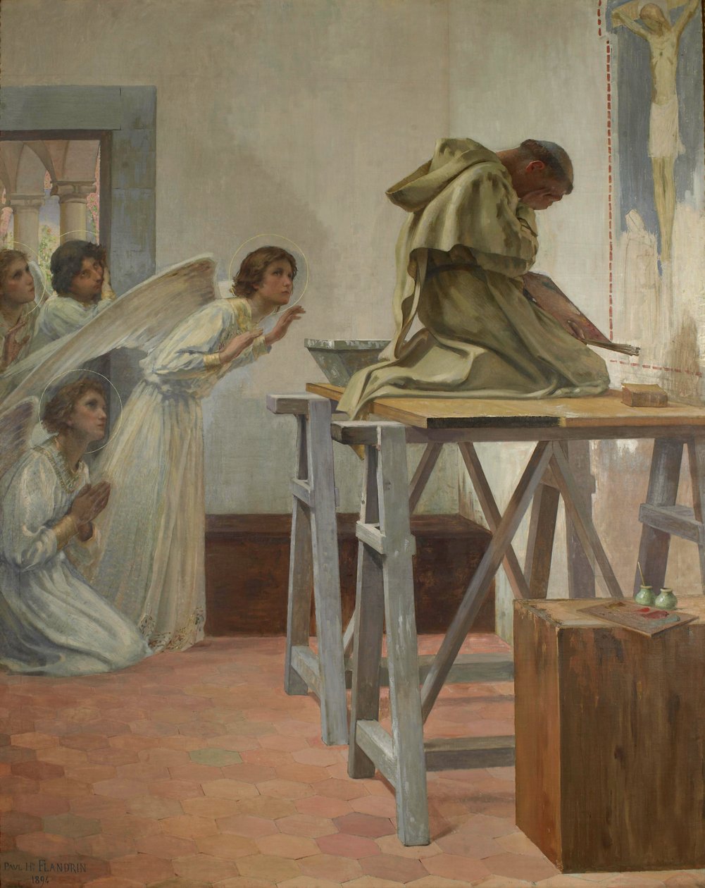 Fra Angelico Visited by Angels by Paul Hippolyte Flandrin